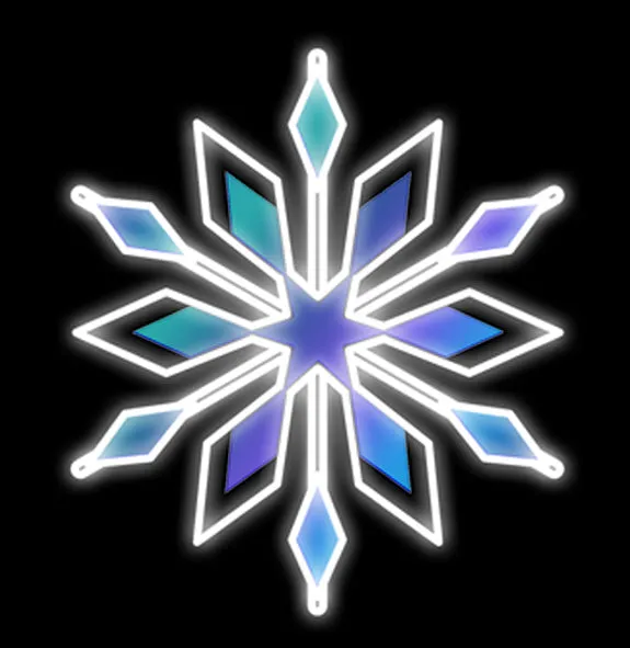 18" Pure White and Blue Hue LED Snowflake Ground Mount