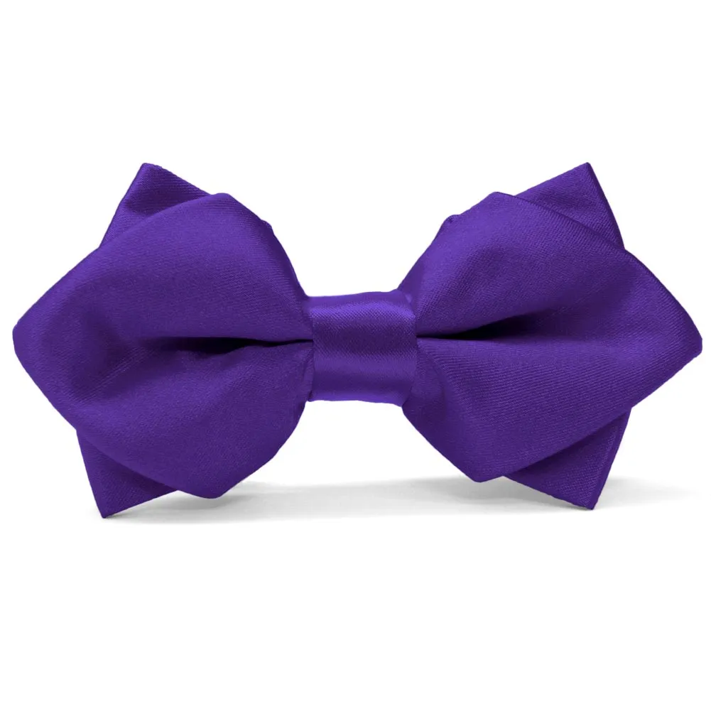 Amethyst Purple Diamond Tip Bow Tie