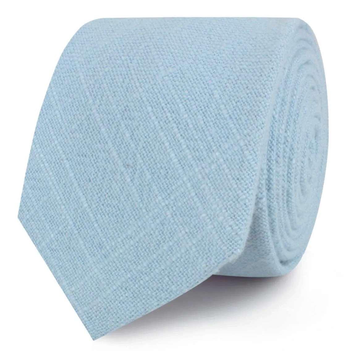 Argentinian Ice Blue Linen Skinny Tie