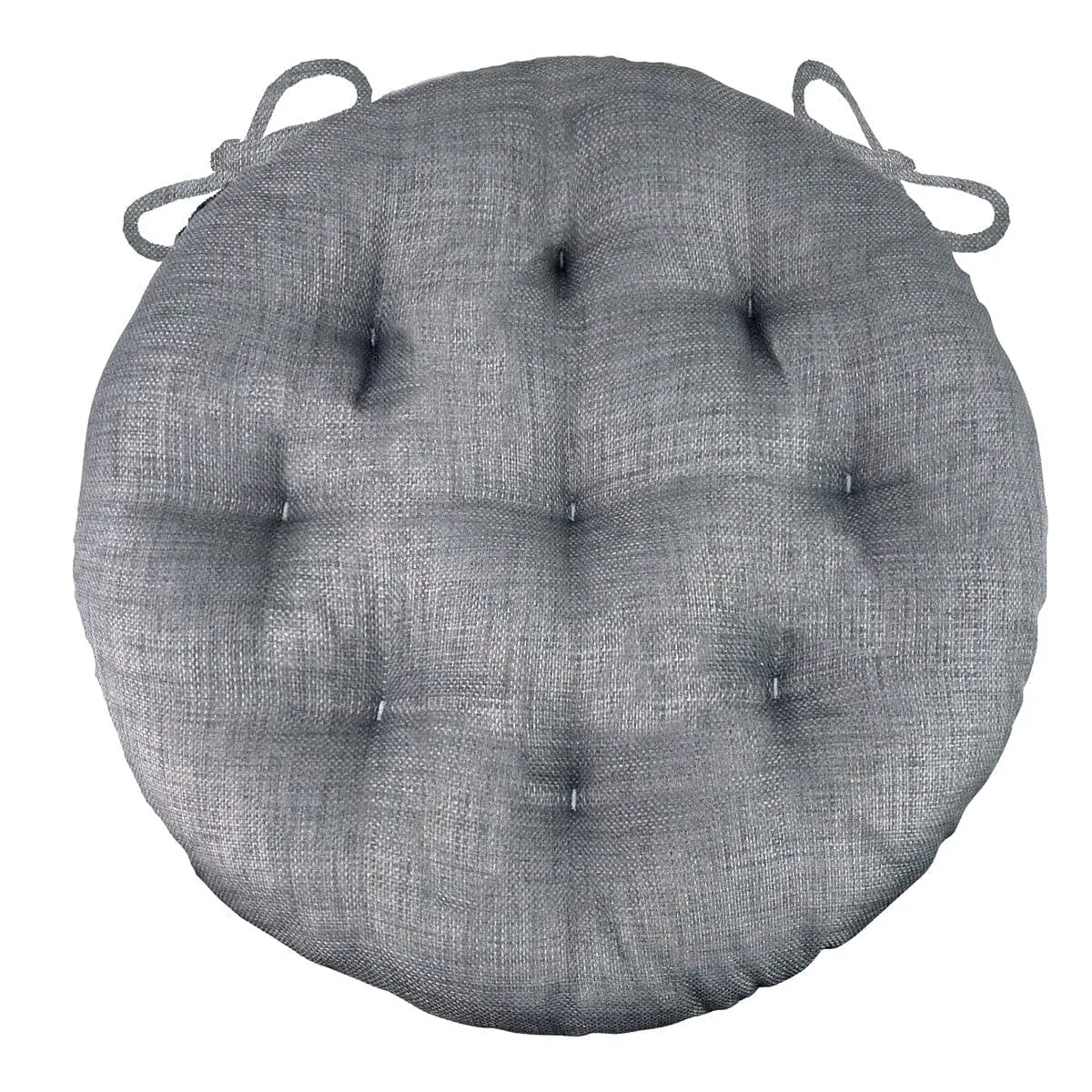 Bistro Chair Cushion - Rave Graphite Grey - 16" Round Chair Pad - Indoor / Outdoor