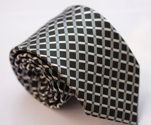 Black & Silver Crisscross Tie