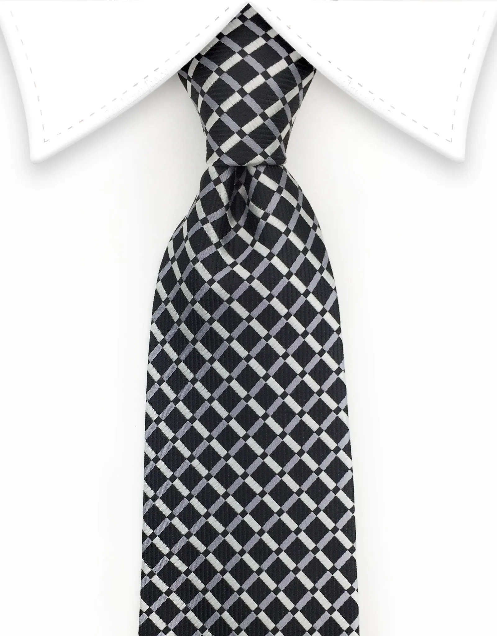 Black & Silver Crisscross Tie