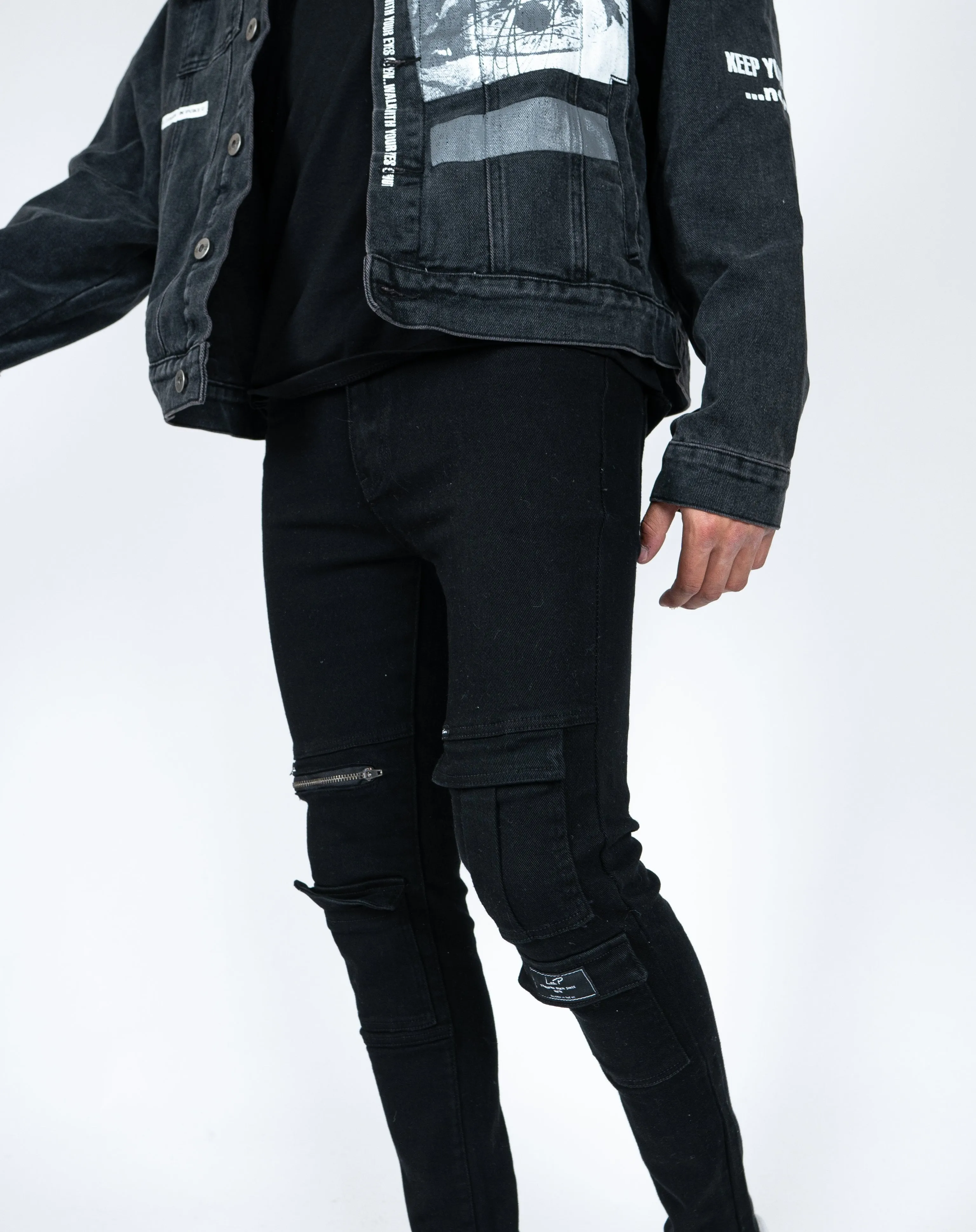 Black Utility Slim Jean