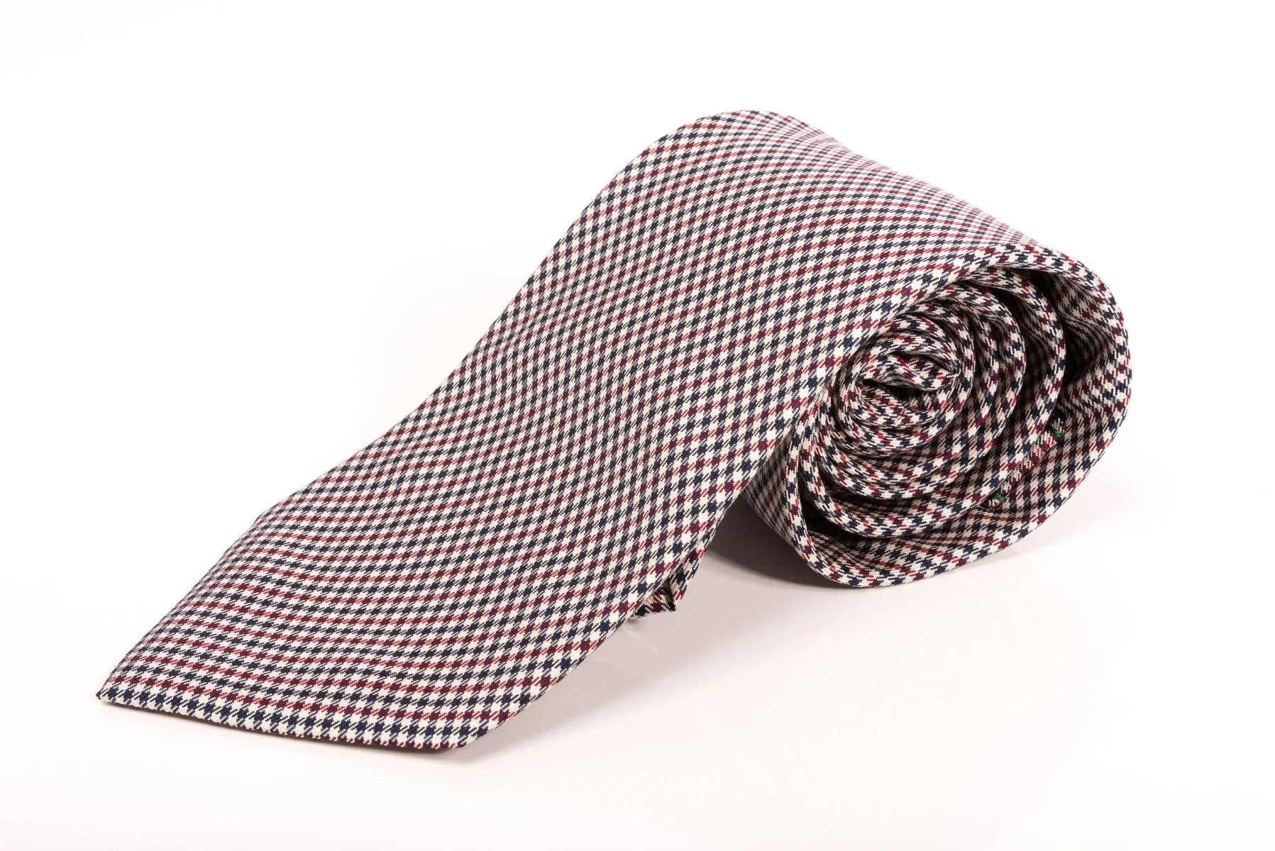 Blue & Red Shepherd's Check Silk Tie