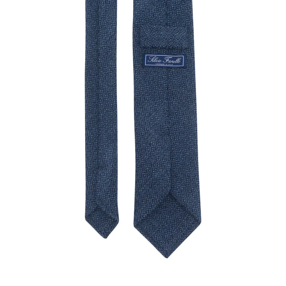 Blue Classic Motif Virgin Wool Tie