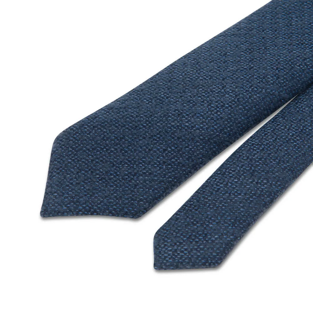 Blue Classic Motif Virgin Wool Tie