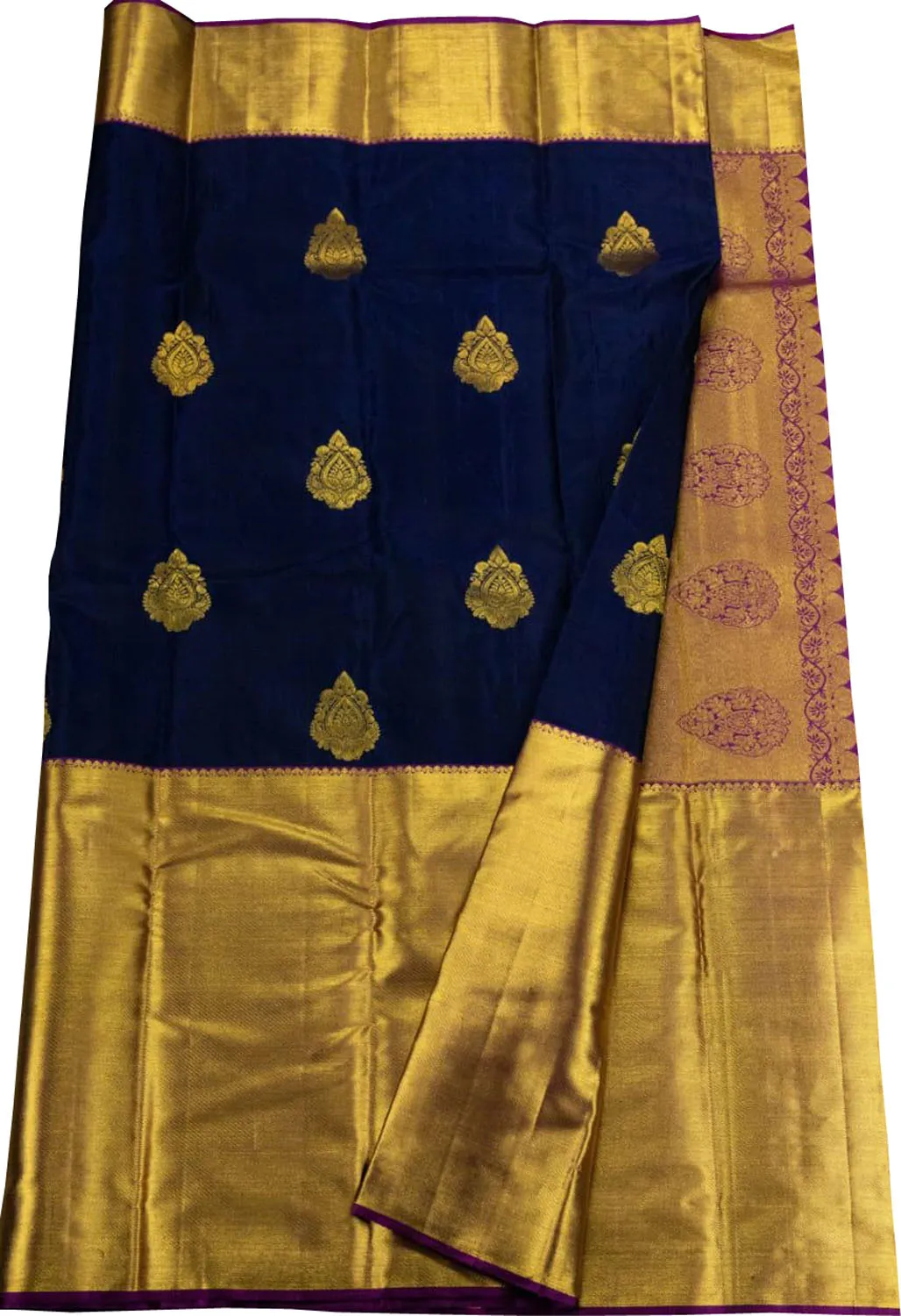 Blue Kanjeevaram Handloom Silk Saree - Pure Elegance