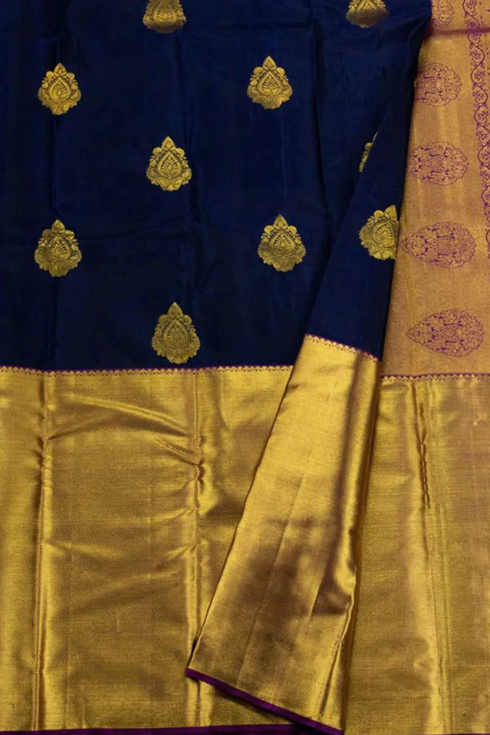 Blue Kanjeevaram Handloom Silk Saree - Pure Elegance