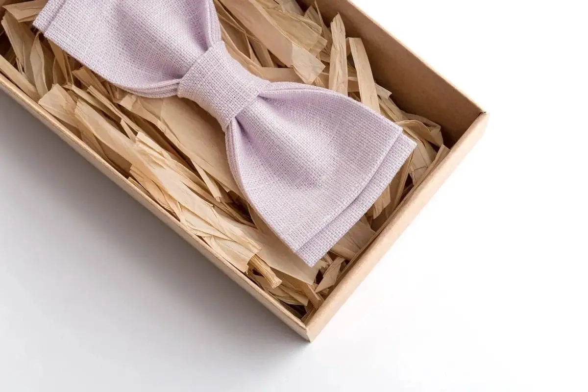 Blush Pink Eco-Friendly Linen Bow Tie - Stylish Accessory for Men and Boys