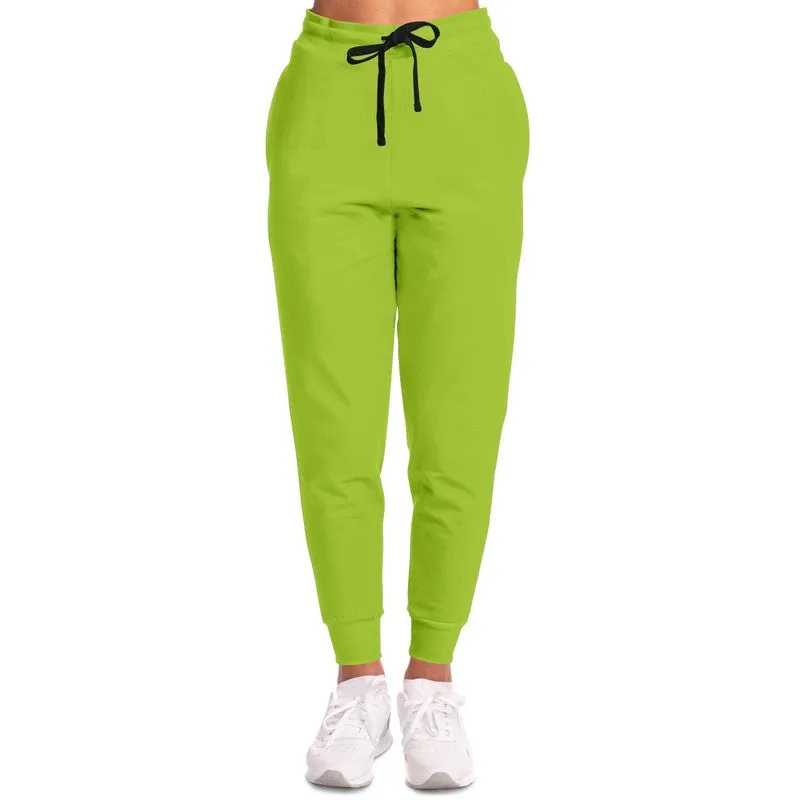 Bright Warm Green Joggers | Unisex | with PLUS sizes | Bright Pure Warm Green | C38M0Y100K0