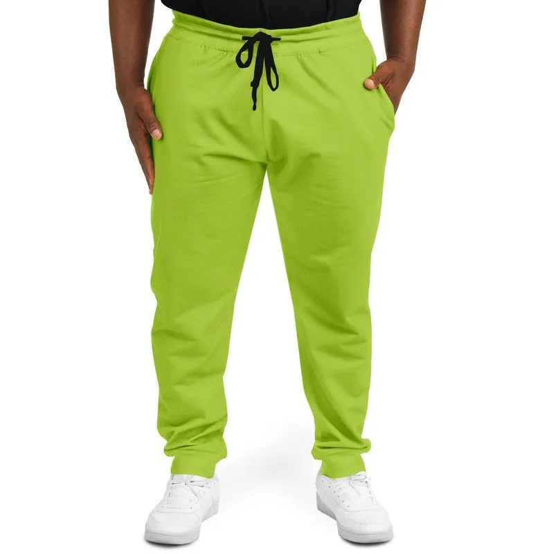 Bright Warm Green Joggers | Unisex | with PLUS sizes | Bright Pure Warm Green | C38M0Y100K0