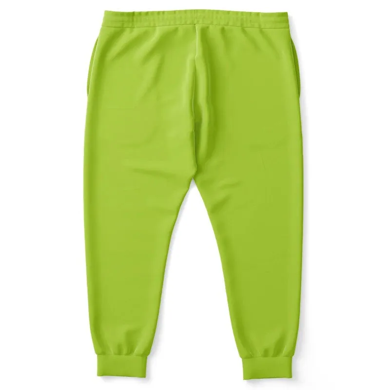 Bright Warm Green Joggers | Unisex | with PLUS sizes | Bright Pure Warm Green | C38M0Y100K0