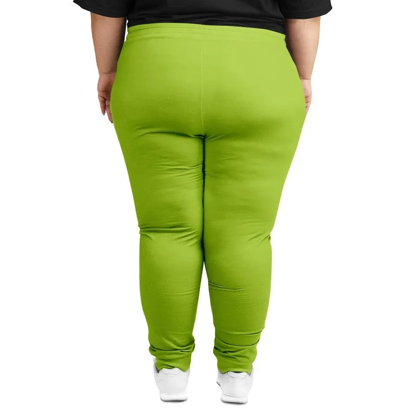 Bright Warm Green Joggers | Unisex | with PLUS sizes | Bright Pure Warm Green | C38M0Y100K0