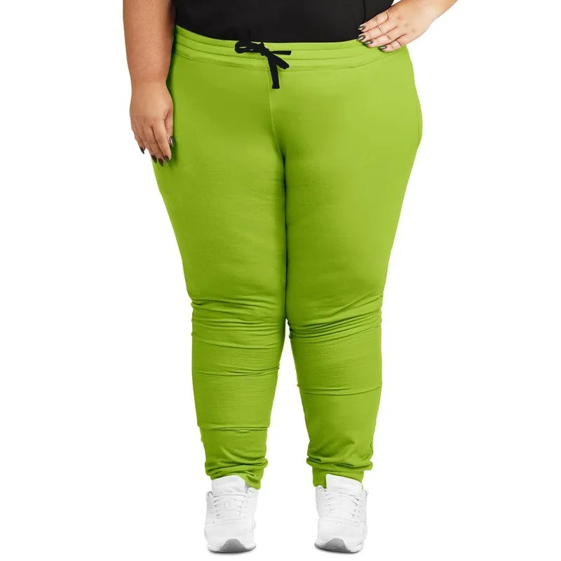 Bright Warm Green Joggers | Unisex | with PLUS sizes | Bright Pure Warm Green | C38M0Y100K0