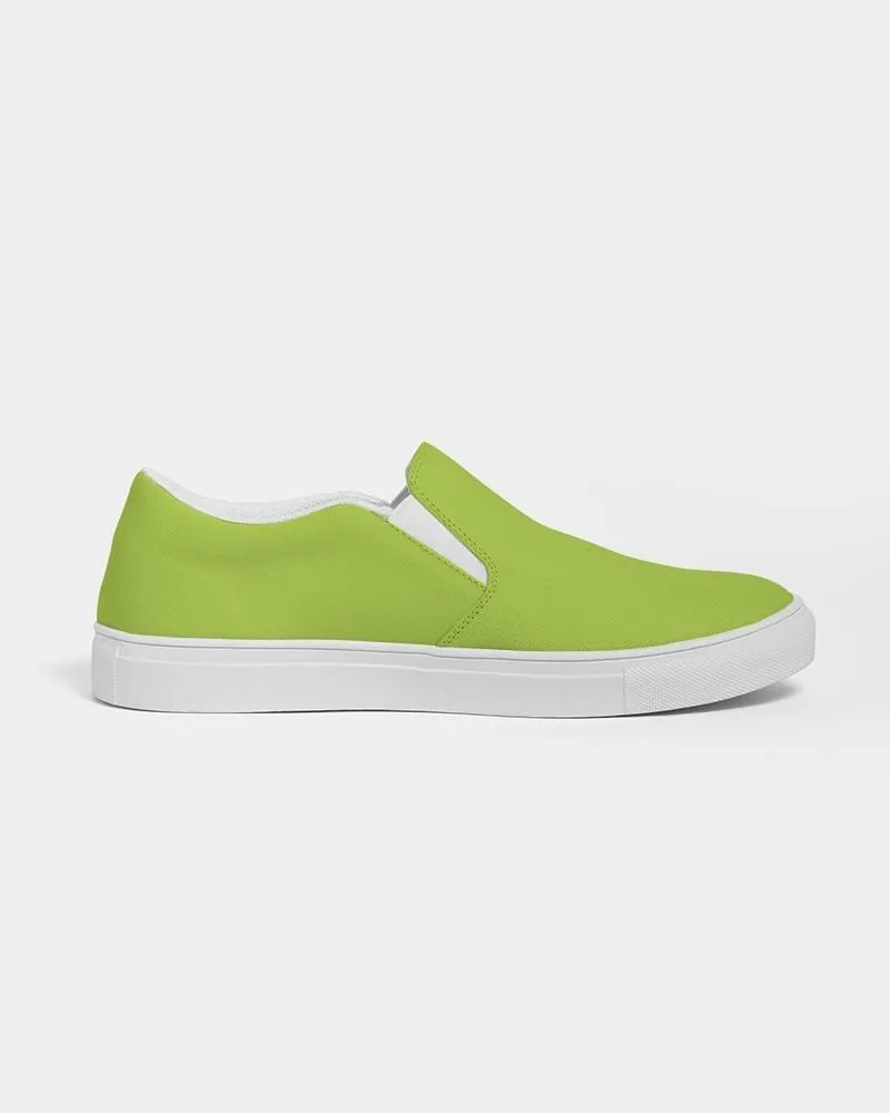 Bright Warm Green Slip-On Canvas Sneakers | Men's | Bright Pure Warm Green | C38M0Y100K0