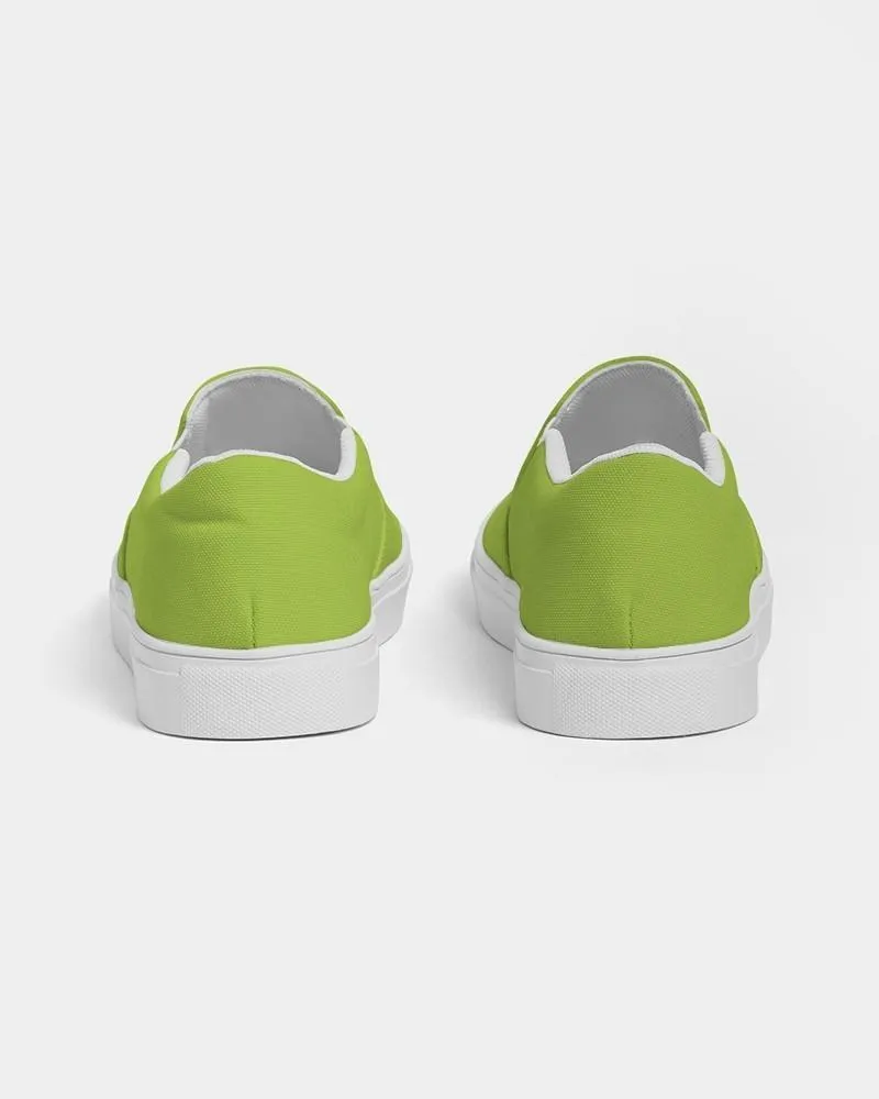 Bright Warm Green Slip-On Canvas Sneakers | Men's | Bright Pure Warm Green | C38M0Y100K0