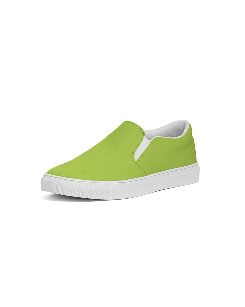 Bright Warm Green Slip-On Canvas Sneakers | Men's | Bright Pure Warm Green | C38M0Y100K0