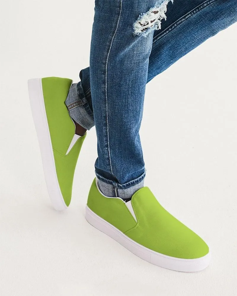 Bright Warm Green Slip-On Canvas Sneakers | Men's | Bright Pure Warm Green | C38M0Y100K0