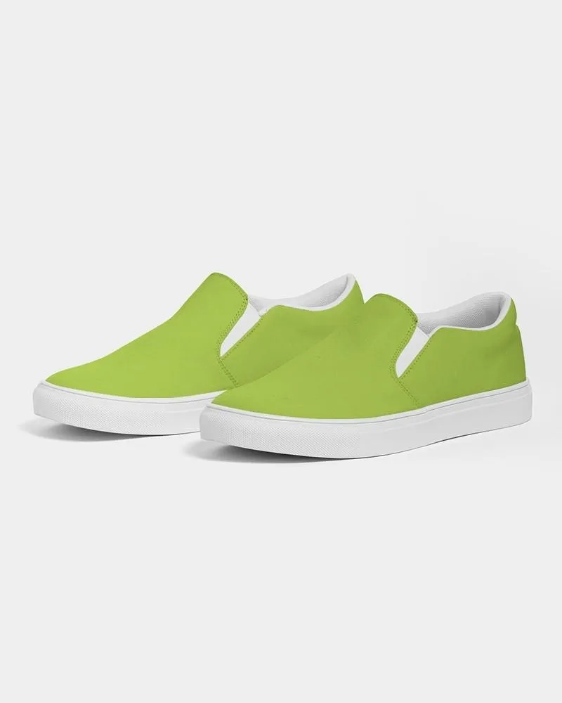 Bright Warm Green Slip-On Canvas Sneakers | Men's | Bright Pure Warm Green | C38M0Y100K0