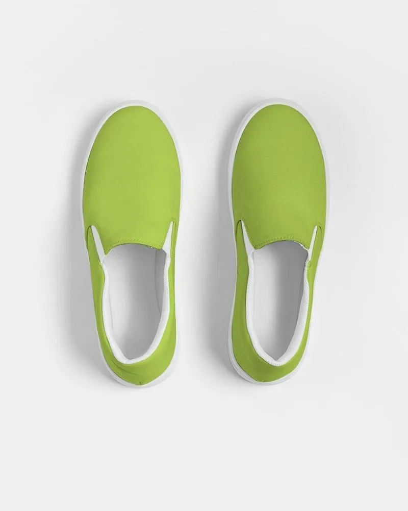 Bright Warm Green Slip-On Canvas Sneakers | Men's | Bright Pure Warm Green | C38M0Y100K0