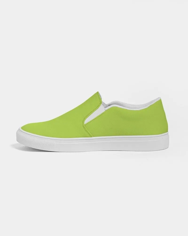 Bright Warm Green Slip-On Canvas Sneakers | Men's | Bright Pure Warm Green | C38M0Y100K0