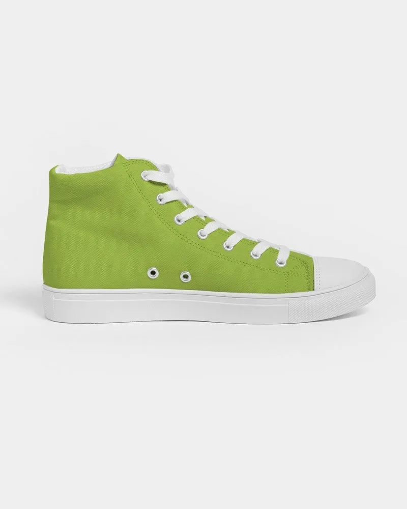 Bright Warm Green Women's High-top Canvas Sneakers | Women's | Bright Pure Warm Green | C38M0Y100K0