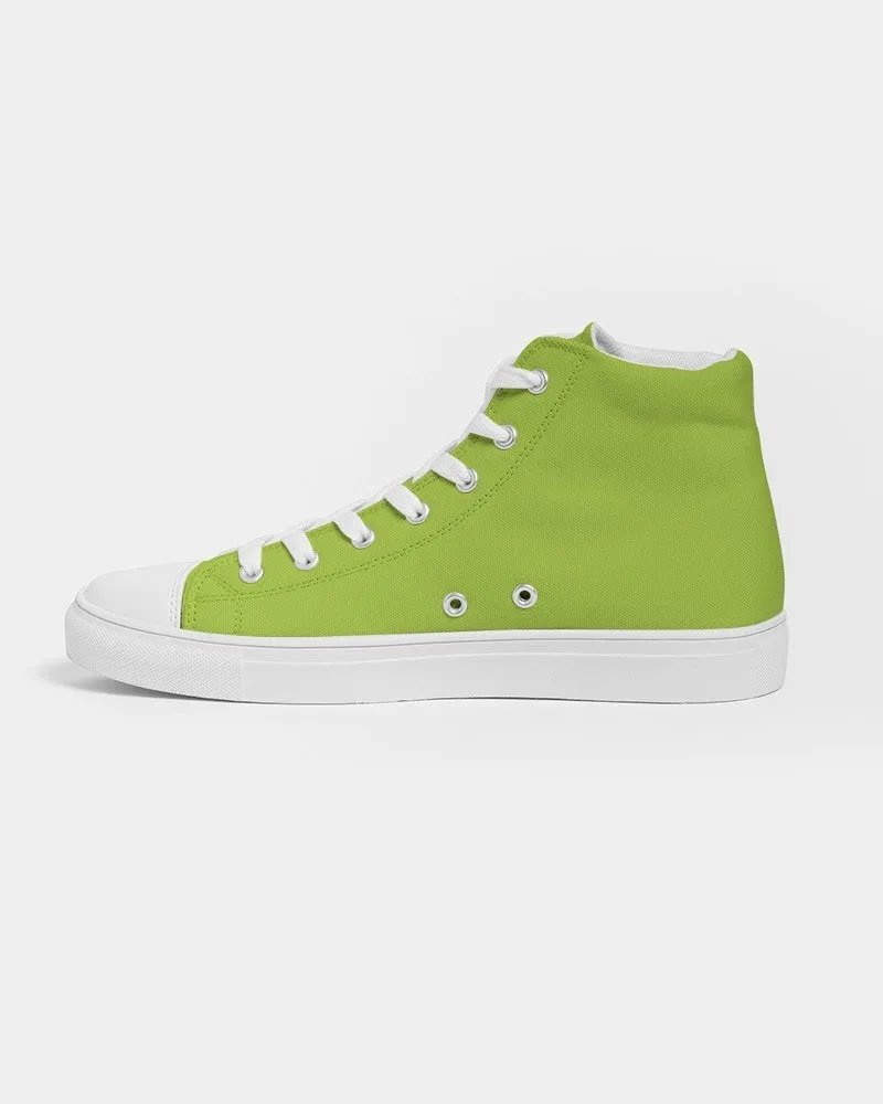 Bright Warm Green Women's High-top Canvas Sneakers | Women's | Bright Pure Warm Green | C38M0Y100K0