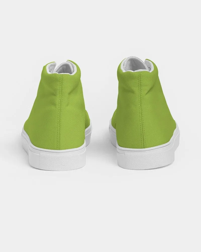 Bright Warm Green Women's High-top Canvas Sneakers | Women's | Bright Pure Warm Green | C38M0Y100K0