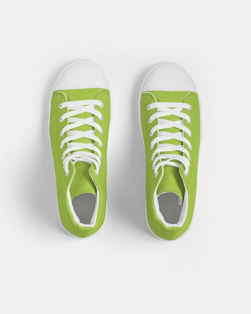 Bright Warm Green Women's High-top Canvas Sneakers | Women's | Bright Pure Warm Green | C38M0Y100K0