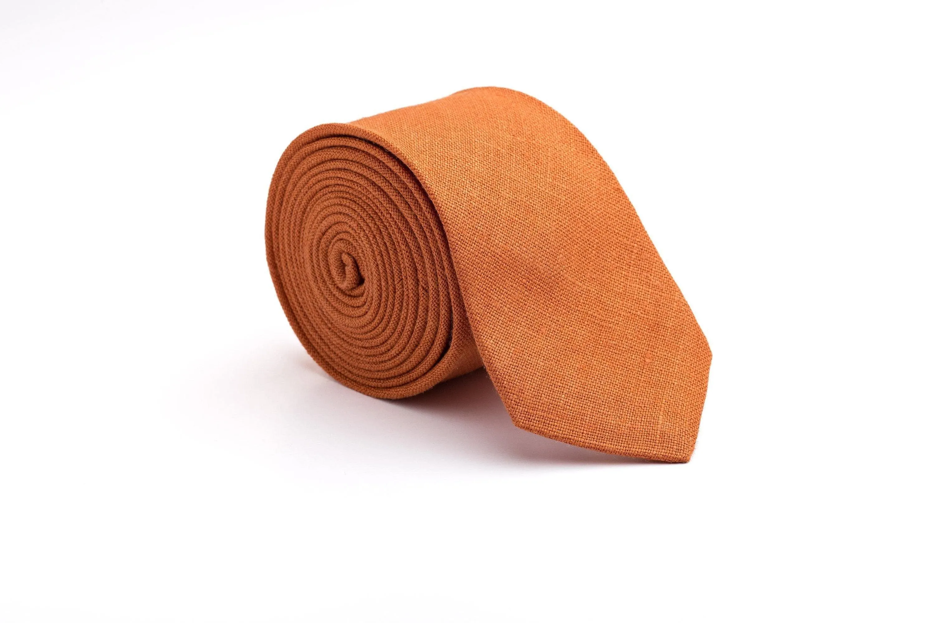 Burnt Orange Men's Neckties: A Vibrant Touch for Wedding Attire