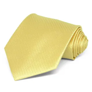 Butter Yellow Herringbone Silk Extra Long Necktie