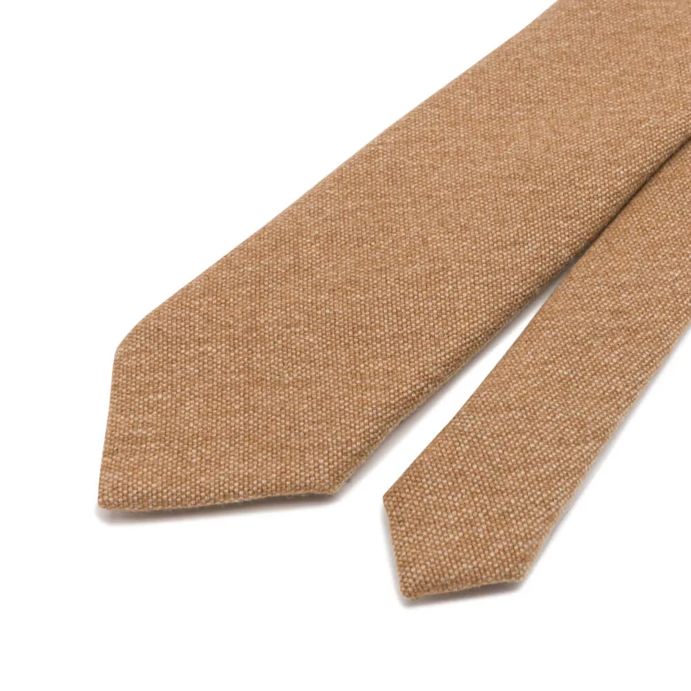 Camel Melange Cashmere Tie