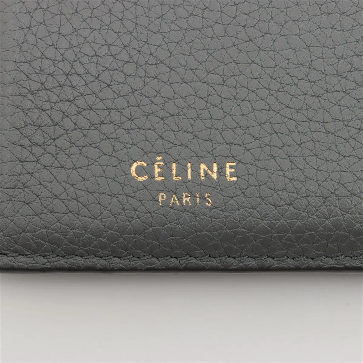 Celine Leather Coin Card Wallet Gray