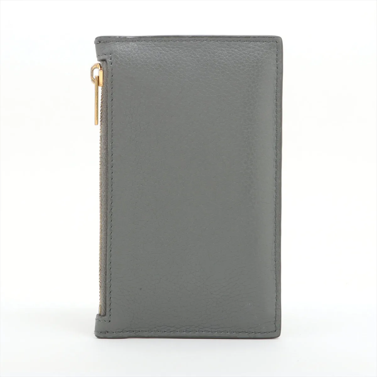 Celine Leather Coin Card Wallet Gray