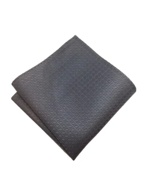 Charcoal Gray Pattern Silk Pocket Square