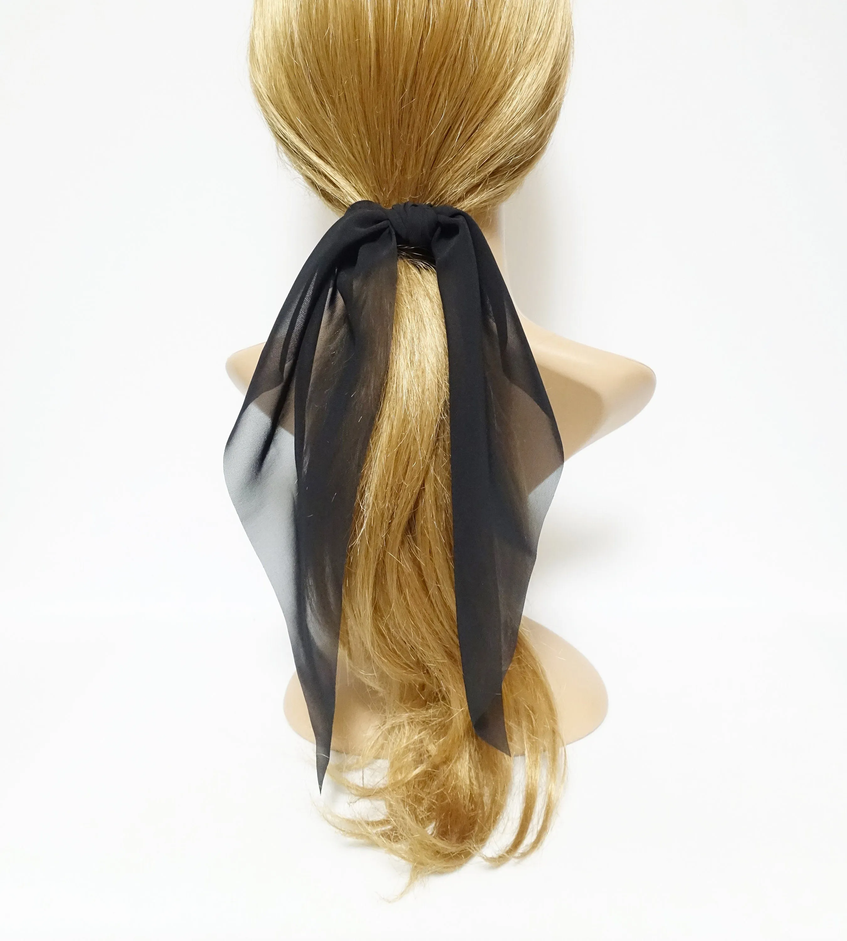 chiffon long tail bow knot scrunchies stylish scarf hair tie hair bow for women