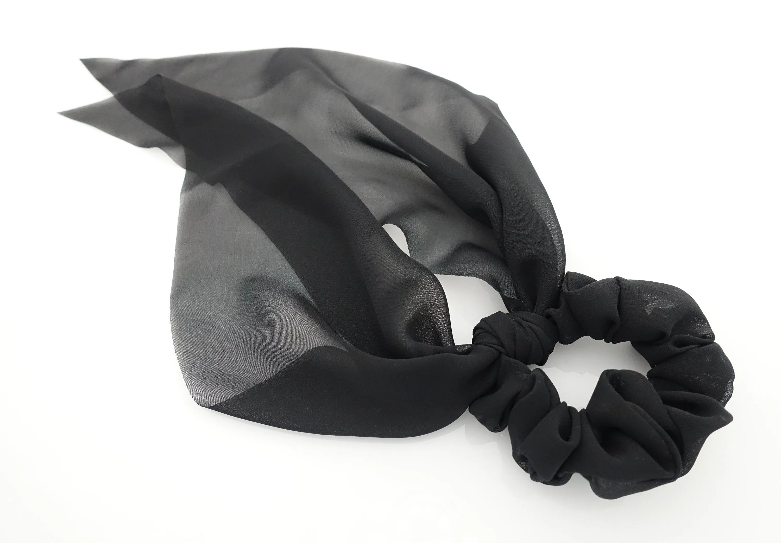 chiffon long tail bow knot scrunchies stylish scarf hair tie hair bow for women