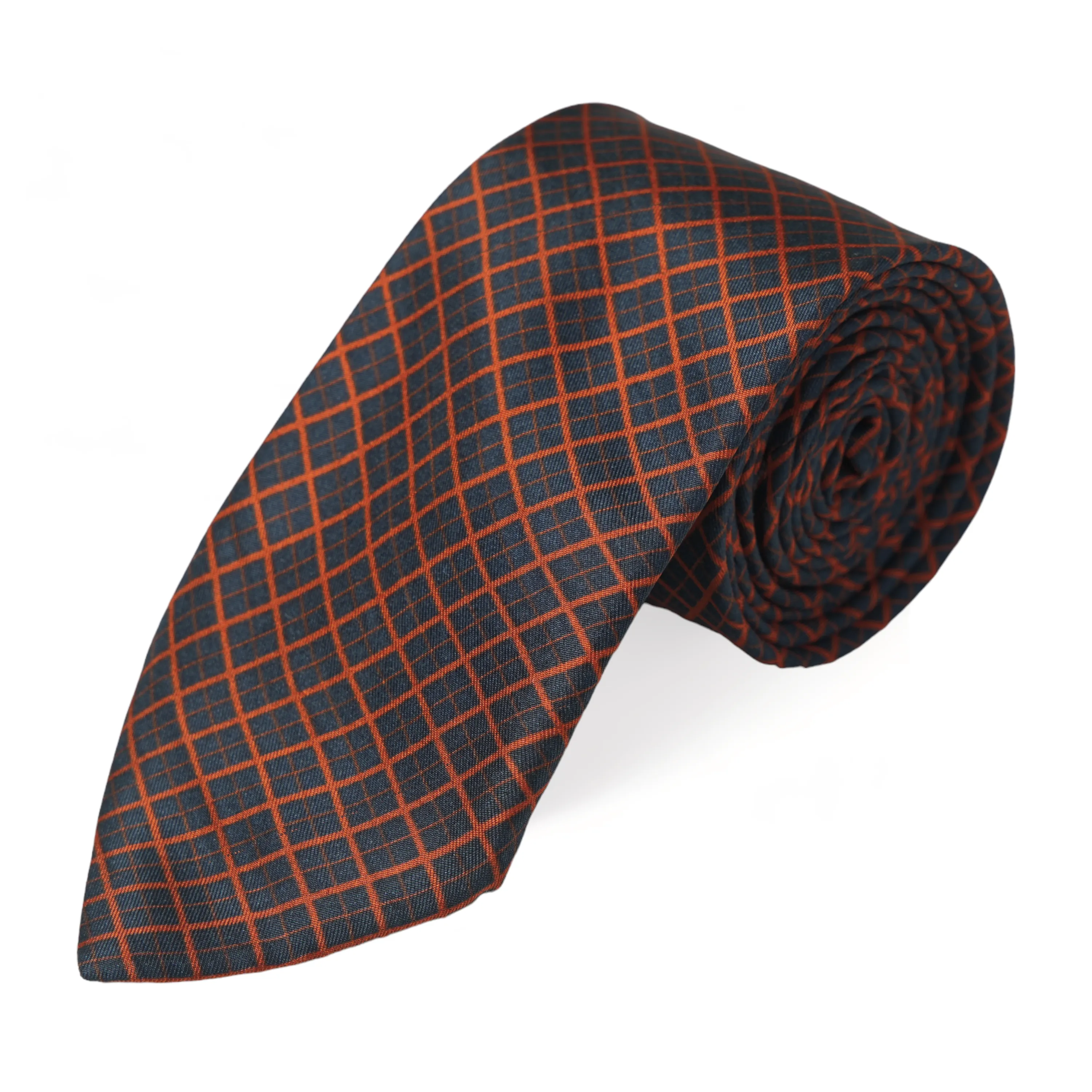 Chokore Navy Blue & Red Silk Tie - Plaids line