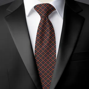 Chokore Navy Blue & Red Silk Tie - Plaids line