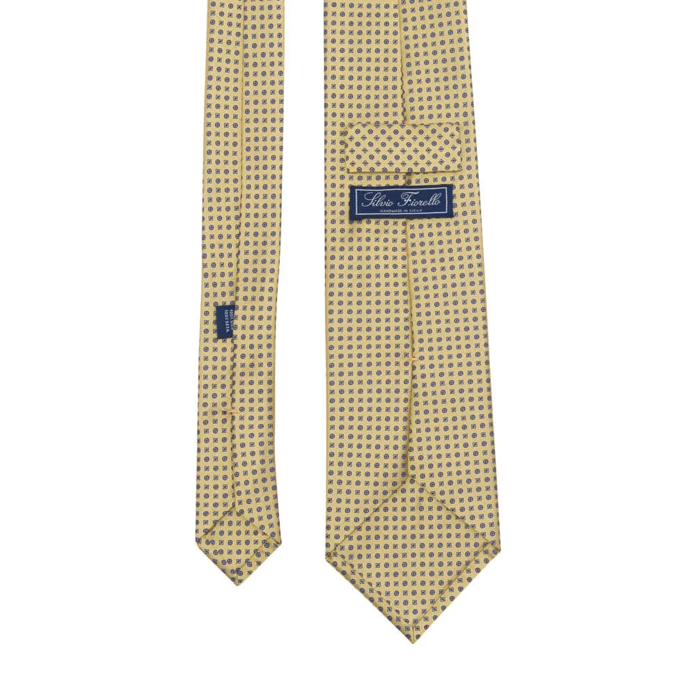 Classic Motif Yellow Woven Silk Tie