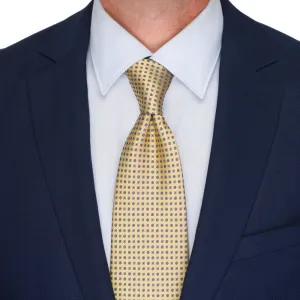 Classic Motif Yellow Woven Silk Tie