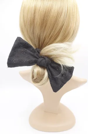 cotton eyelet bow scrunchies