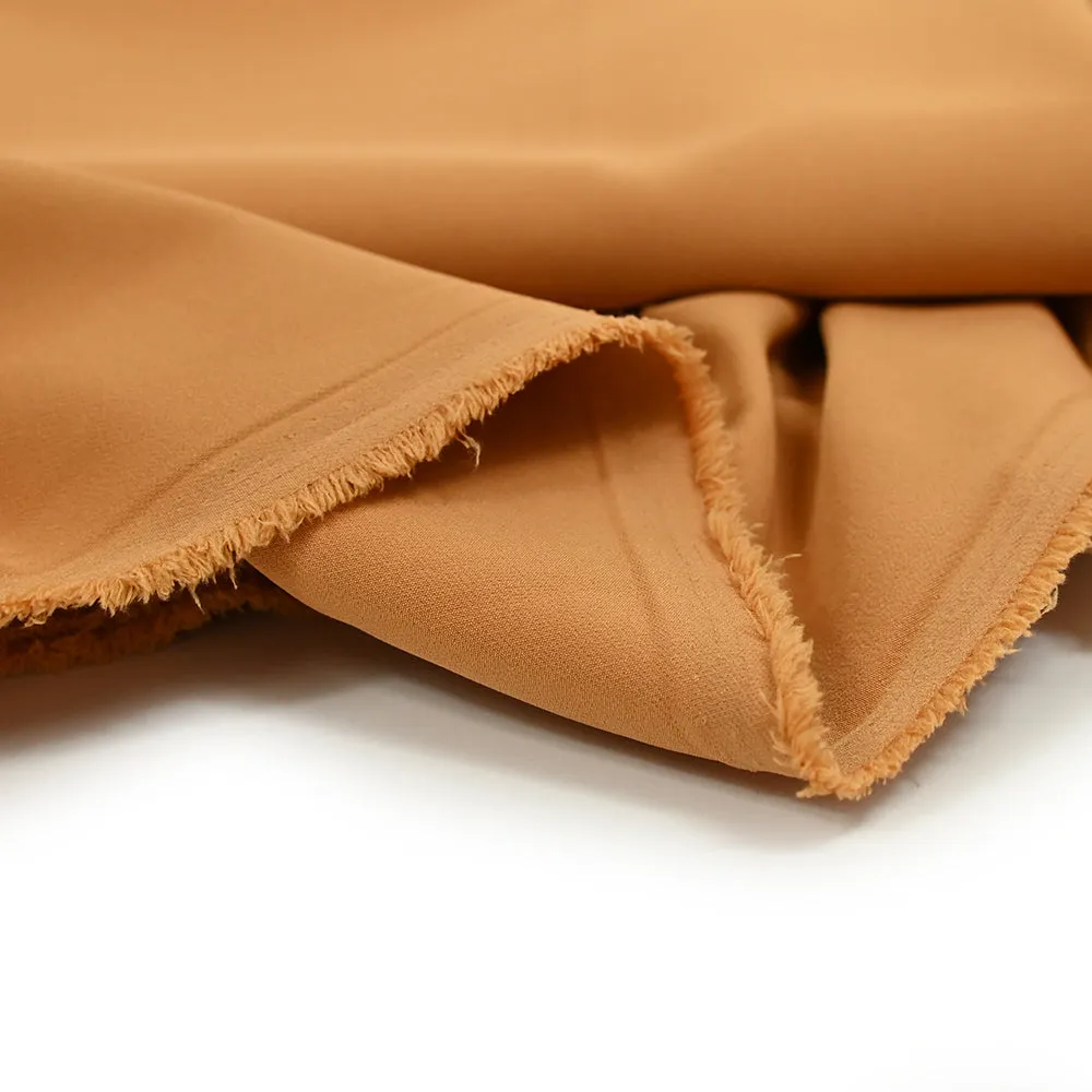 Crêpe polyester élasthanne Fumiko caramel