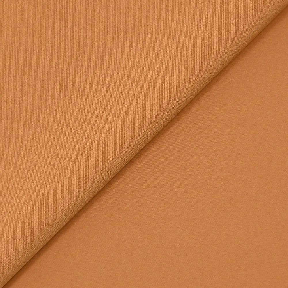 Crêpe polyester élasthanne Fumiko caramel