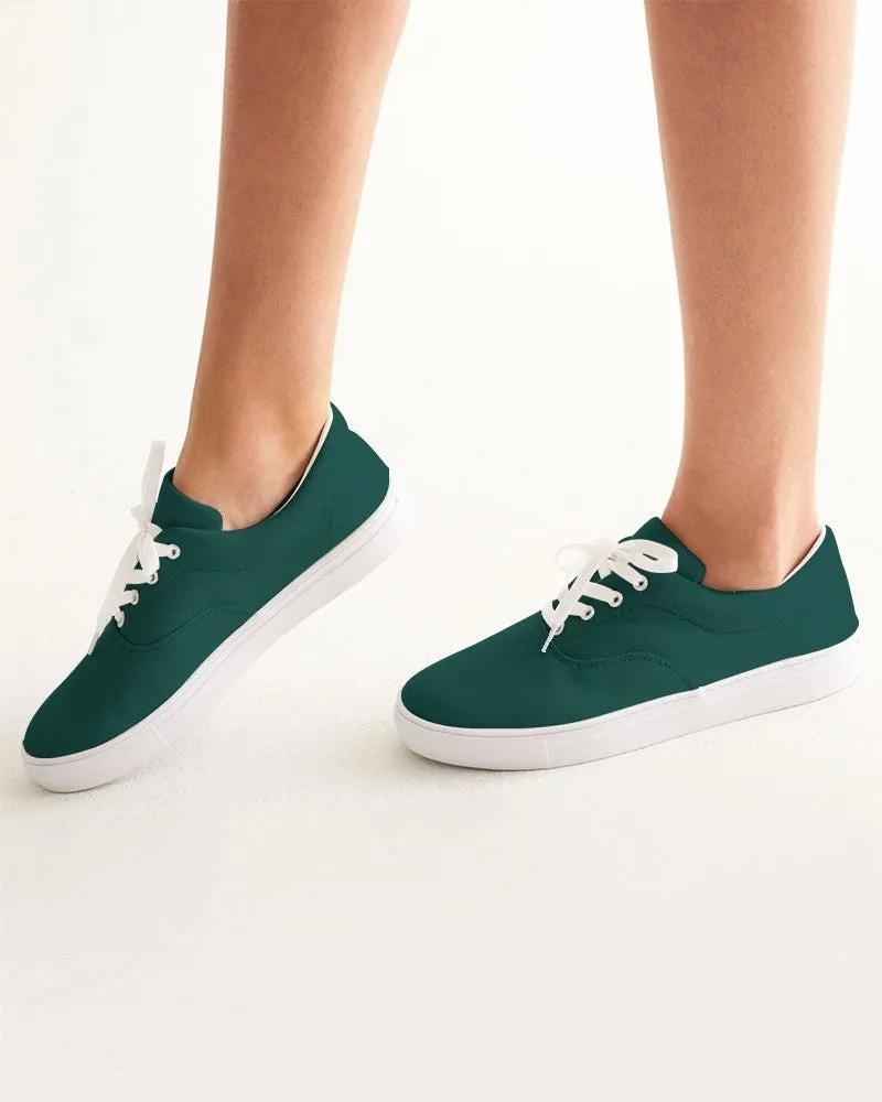 Dark Blue Cool Green Women's Canvas Sneakers | Women's | Dark Pure Blue Cool Green | C100M0Y50K80