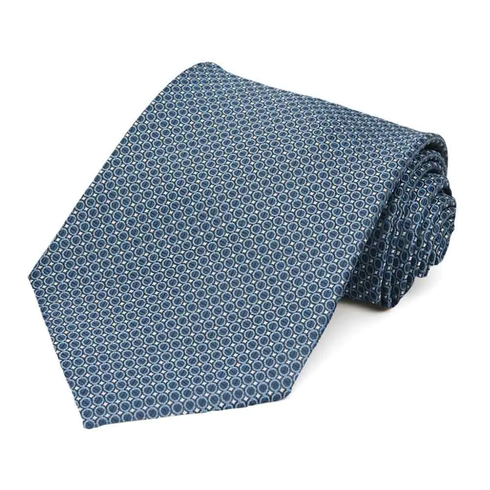 Dark Blue Henry Grain Pattern Necktie