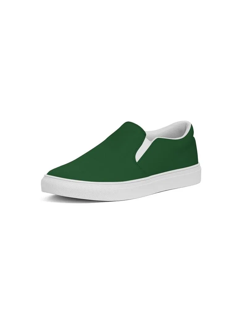 Dark Green Slip-On Canvas Sneakers | Men's | Dark Pure Green | C100M0Y100K80