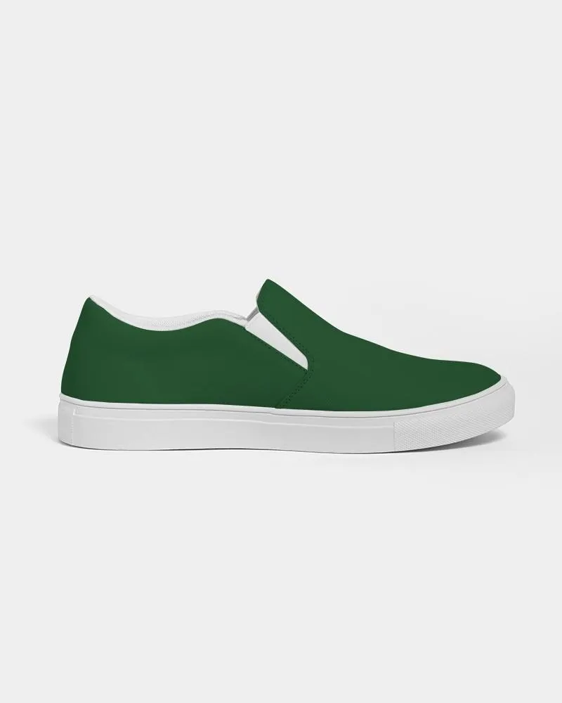 Dark Green Slip-On Canvas Sneakers | Men's | Dark Pure Green | C100M0Y100K80