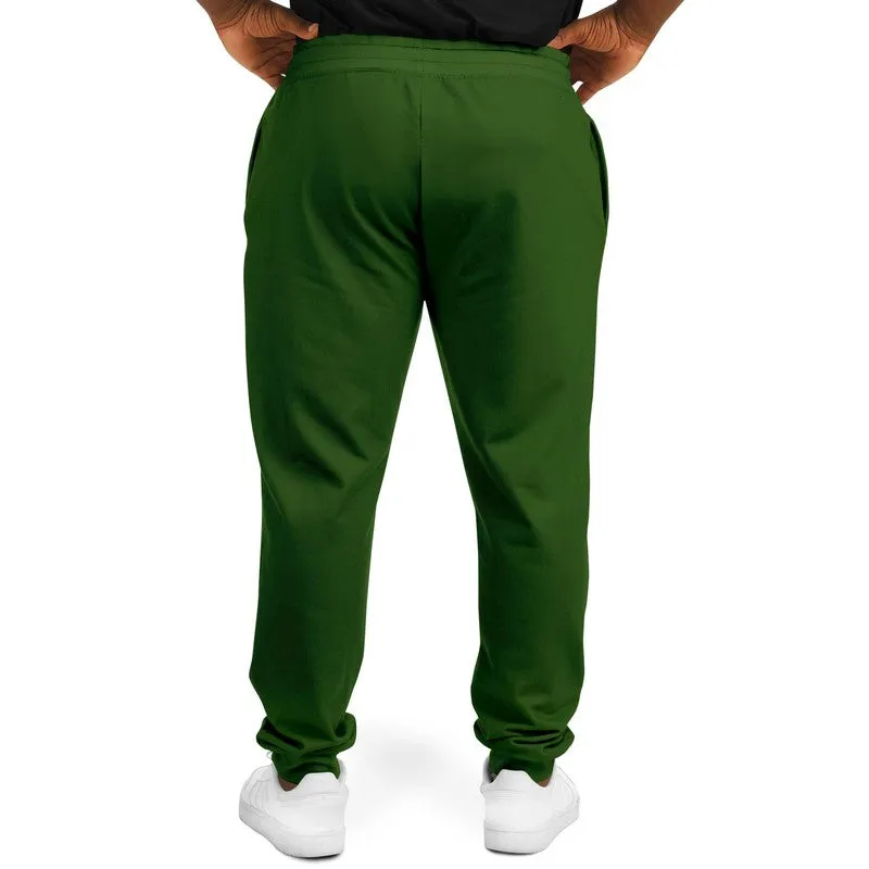 Dark Warm Green Joggers | Unisex | with PLUS sizes | Dark Pure Warm Green | C50M0Y100K80