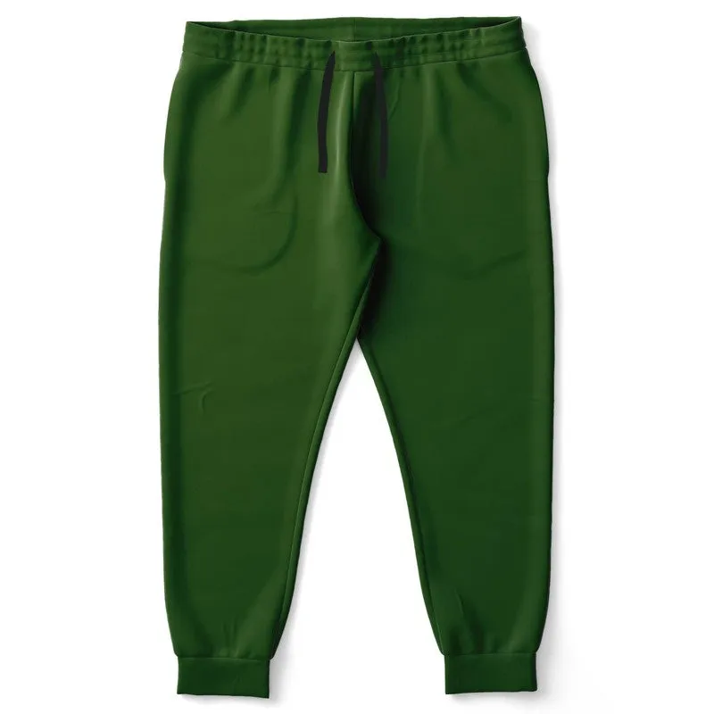 Dark Warm Green Joggers | Unisex | with PLUS sizes | Dark Pure Warm Green | C50M0Y100K80